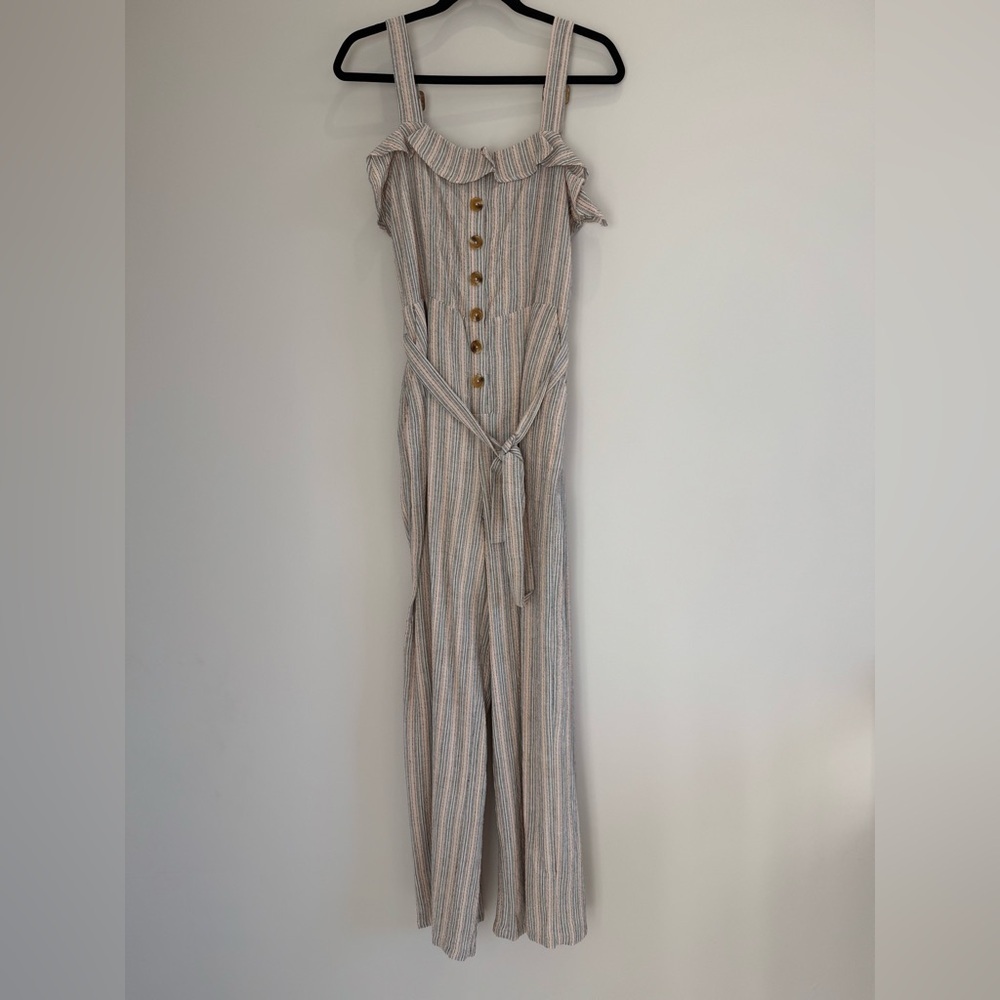 Cotton/Linen Vintage Striped Jumpsuit - Picture 2 of 6